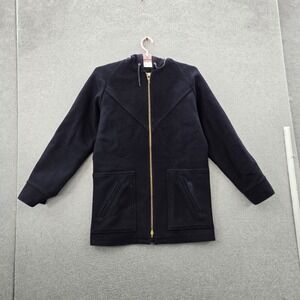 VINTAGE Lobo By Pendleton Women Jacket L Black Wool Coat 70s USA Fleece Lined